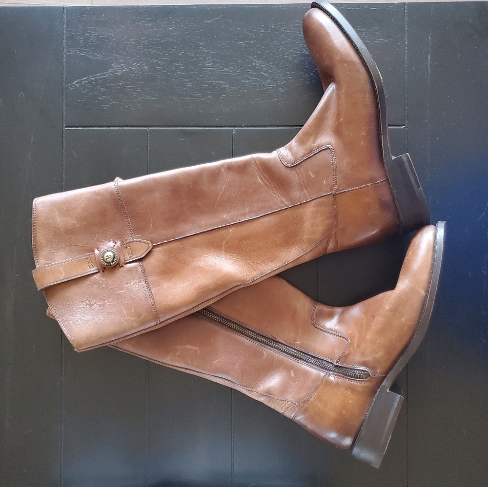 Frye Jayden Button Cognac Boots 8.5